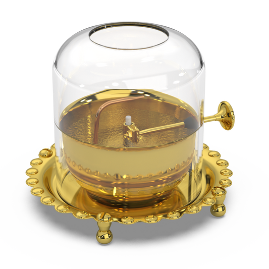 Golden Brass Akhand Diya Oil Lamp with Rotating Wick